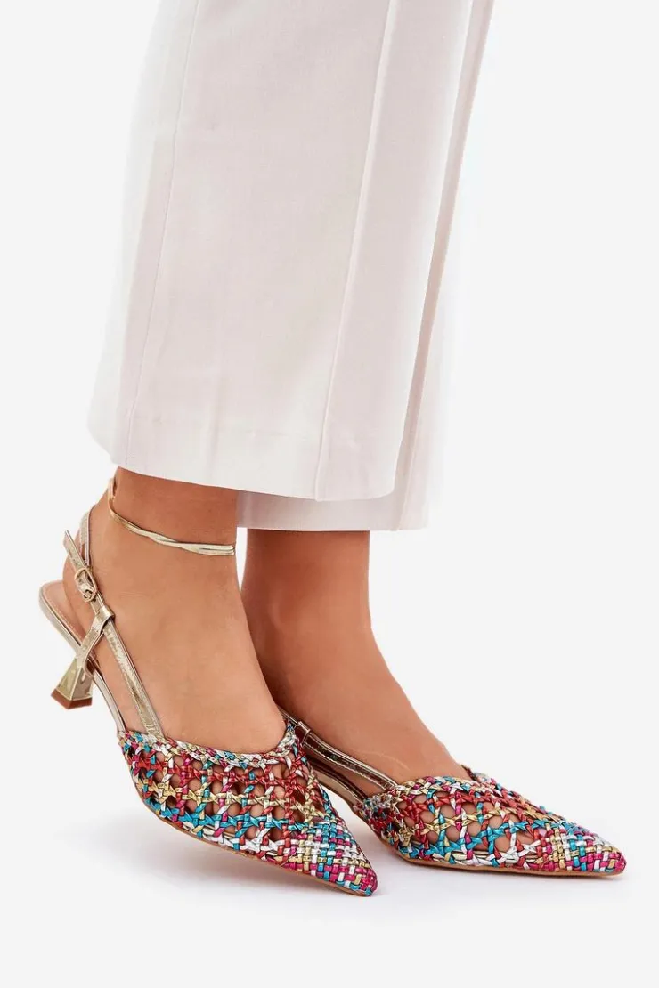 Damskie Boto Szpilki Ze Szpiczastym Noskiem I Odkrytą Piętą Multikolor Umirana