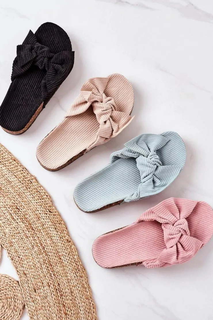 Boto Klapki Korkowe|Klapki Damskie Klasyczne*Sztruksowe Klapki Na Korku Różowe Summertime