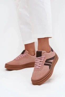 Damskie Boto Sztruksowe Sneakersy Damskie Na Platformie Różowe Skye
