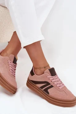 Damskie Boto Sztruksowe Sneakersy Damskie Na Platformie Różowe Skye