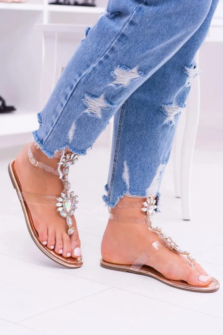 Damskie Boto Tanie Buty Lu Boo Eleganckie Złote Sandały Cyrkonie Nomire