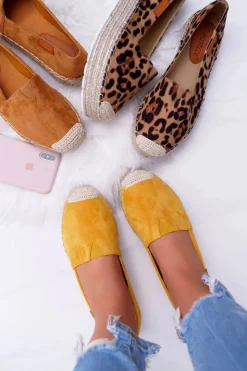 Damskie Boto Żółte Wsuwane Zamszowe Espadryle Mariako