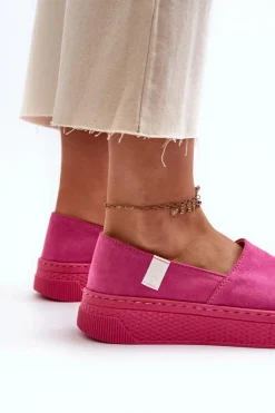 Big Star Shoes Trampki Damskie Slip-On|Trampki Damskie Big Star*Tenisówki Damskie Na Platformie NN276009 Memory Foam System Fuksja