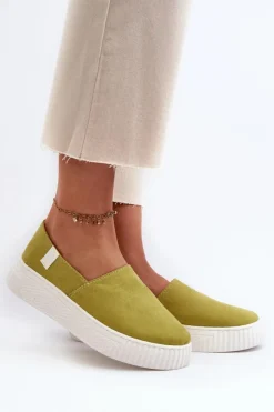 Damskie Big Star Shoes Tenisówki Damskie Na Platformie NN276008 Memory Foam System Limonkowe