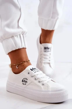 Damskie Lee Cooper Tenisówki Na Platformie LCW-22-31-0837L Białe