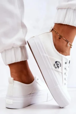 Damskie Lee Cooper Tenisówki Na Platformie LCW-22-31-0837L Białe