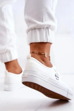 Damskie Lee Cooper Tenisówki Na Platformie LCW-22-31-0837L Białe