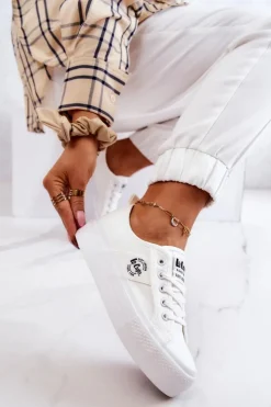 Damskie Lee Cooper Tenisówki Na Platformie LCW-22-31-0837L Białe