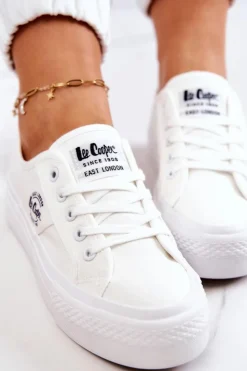 Damskie Lee Cooper Tenisówki Na Platformie LCW-22-31-0837L Białe