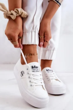 Damskie Lee Cooper Tenisówki Na Platformie LCW-22-31-0837L Białe