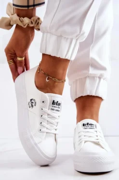 Damskie Lee Cooper Tenisówki Na Platformie LCW-22-31-0837L Białe
