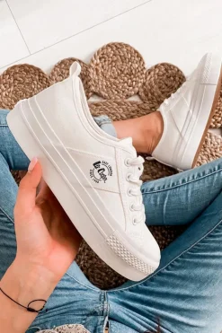 Damskie Lee Cooper Tenisówki Na Platformie LCW-22-31-0837L Białe