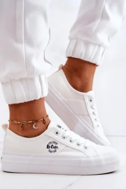 Damskie Lee Cooper Tenisówki Na Platformie LCW-22-31-0837L Białe