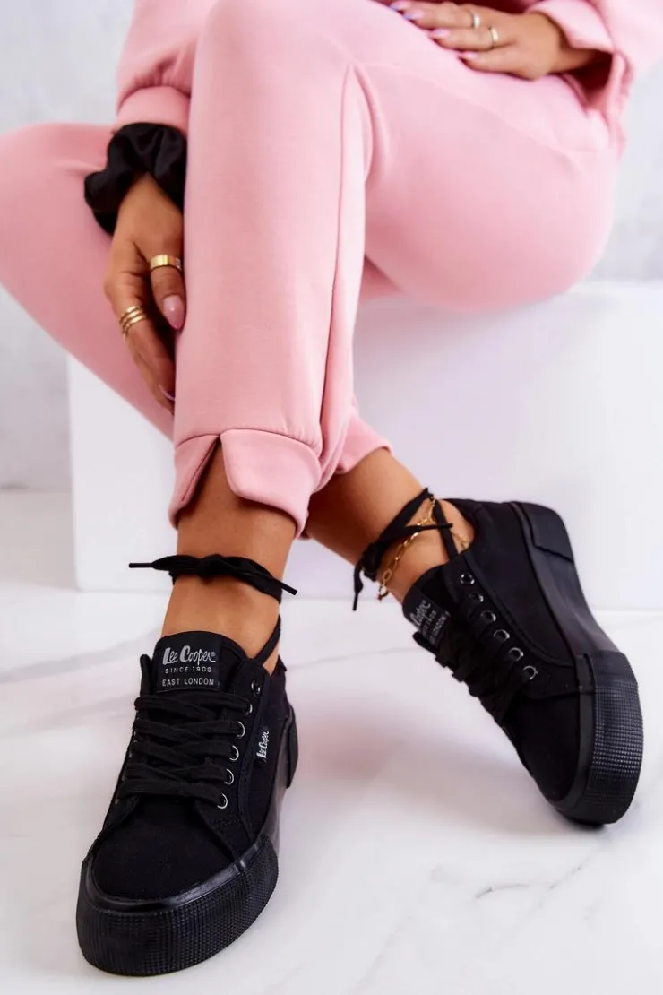 Lee Cooper Tenisówki Na Platformie LCW-22-31-0885L Czarne