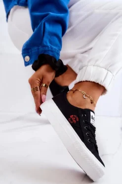 Lee Cooper Trampki Damskie Niskie*Tenisówki Na Platformie LCW-22-31-0835L Czarne