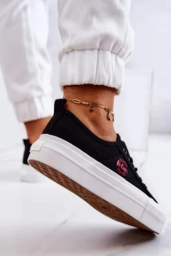 Lee Cooper Trampki Damskie Niskie*Tenisówki Na Platformie LCW-22-31-0835L Czarne