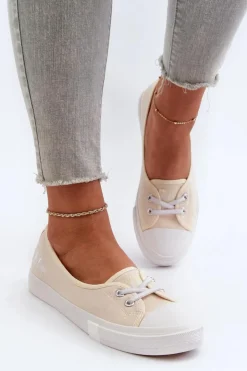 Best Lee Cooper Tenisówki Trampki Damskie LCW-24-31-2728 Beżowe