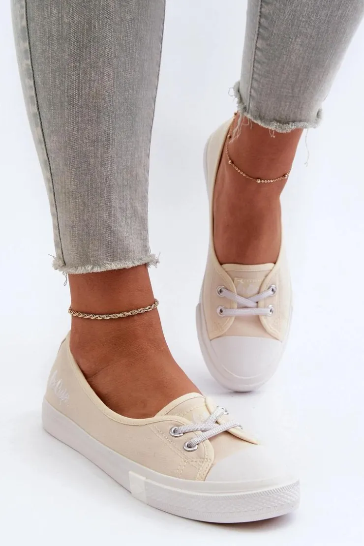 Best Lee Cooper Tenisówki Trampki Damskie LCW-24-31-2728 Beżowe