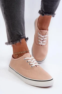 Damskie Boto Tenisówki Trampki Damskie Klasyczne Różowe Olvali