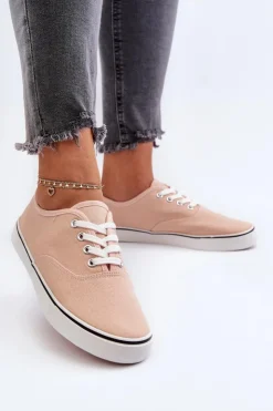 Damskie Boto Tenisówki Trampki Damskie Klasyczne Różowe Olvali