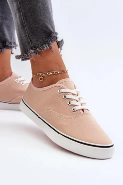 Damskie Boto Tenisówki Trampki Damskie Klasyczne Różowe Olvali