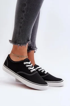 Boto Trampki Damskie Niskie*Tenisówki Trampki Damskie Klasyczne Czarne Olvali