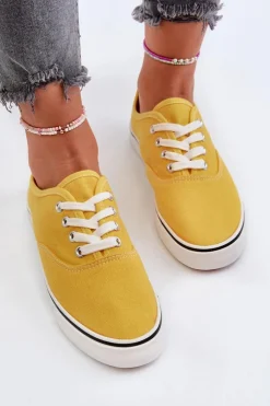 Boto Trampki Damskie Niskie*Tenisówki Trampki Damskie Klasyczne Żółte Olvali