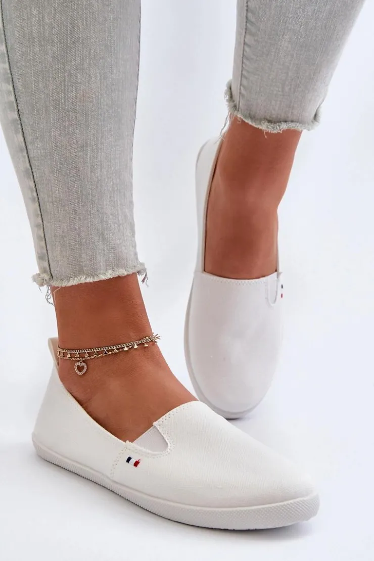 Evento Trampki Damskie Slip-On|Trampki Damskie Niskie*Tenisówki Trampki Slip-On Damskie Białe Adrancia Biały