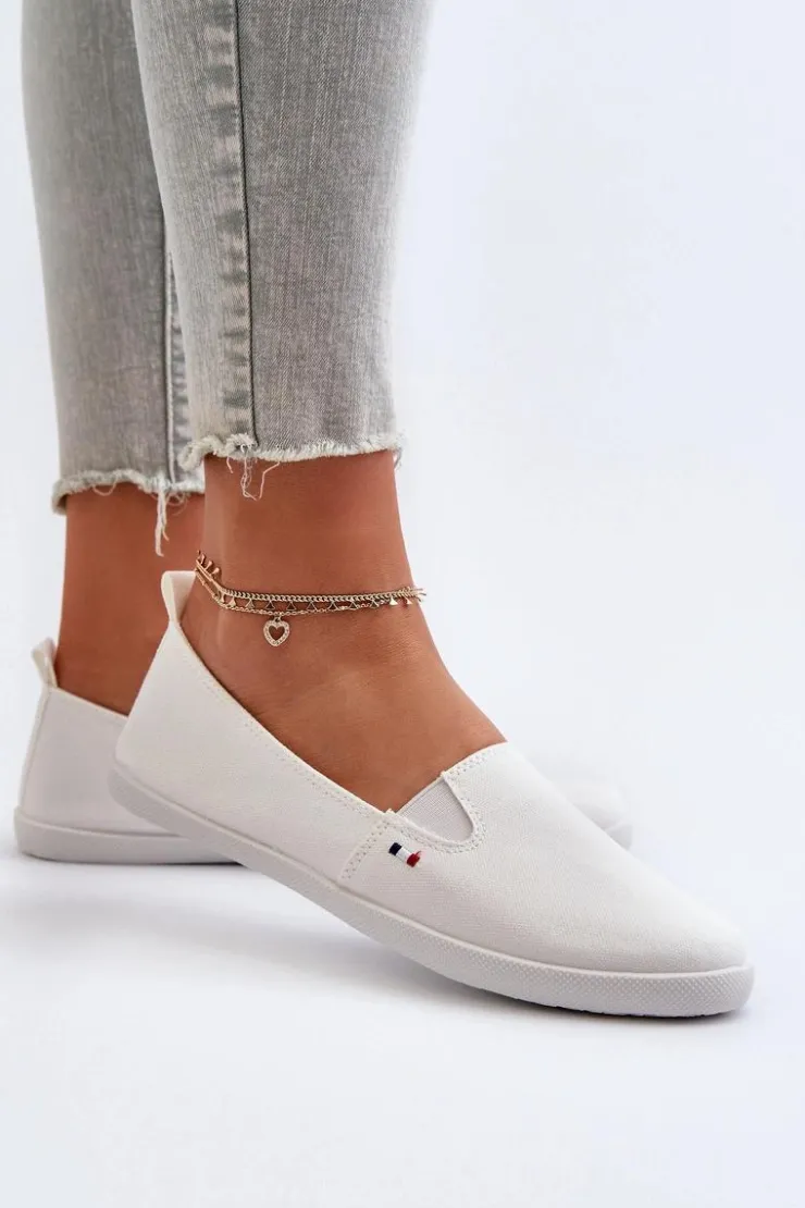 Evento Trampki Damskie Slip-On|Trampki Damskie Niskie*Tenisówki Trampki Slip-On Damskie Białe Adrancia Biały