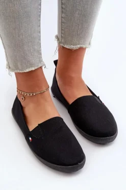 Damskie Evento Tenisówki Trampki Slip-On Damskie Czarne Adrancia