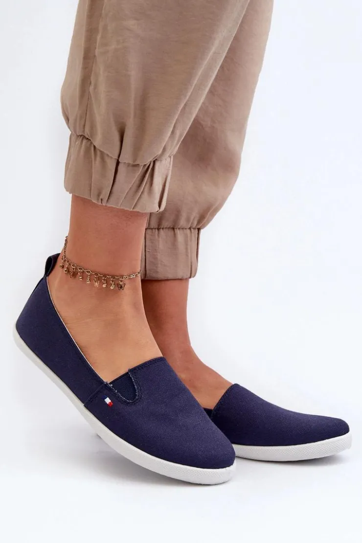 Evento Trampki Damskie Slip-On|Trampki Damskie Niskie*Tenisówki Trampki Slip-On Damskie Granatowe Adrancia Niebieski
