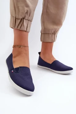 Evento Trampki Damskie Slip-On|Trampki Damskie Niskie*Tenisówki Trampki Slip-On Damskie Granatowe Adrancia Niebieski