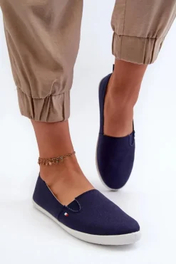 Evento Trampki Damskie Slip-On|Trampki Damskie Niskie*Tenisówki Trampki Slip-On Damskie Granatowe Adrancia Niebieski