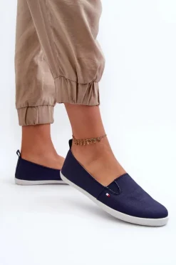 Evento Trampki Damskie Slip-On|Trampki Damskie Niskie*Tenisówki Trampki Slip-On Damskie Granatowe Adrancia Niebieski