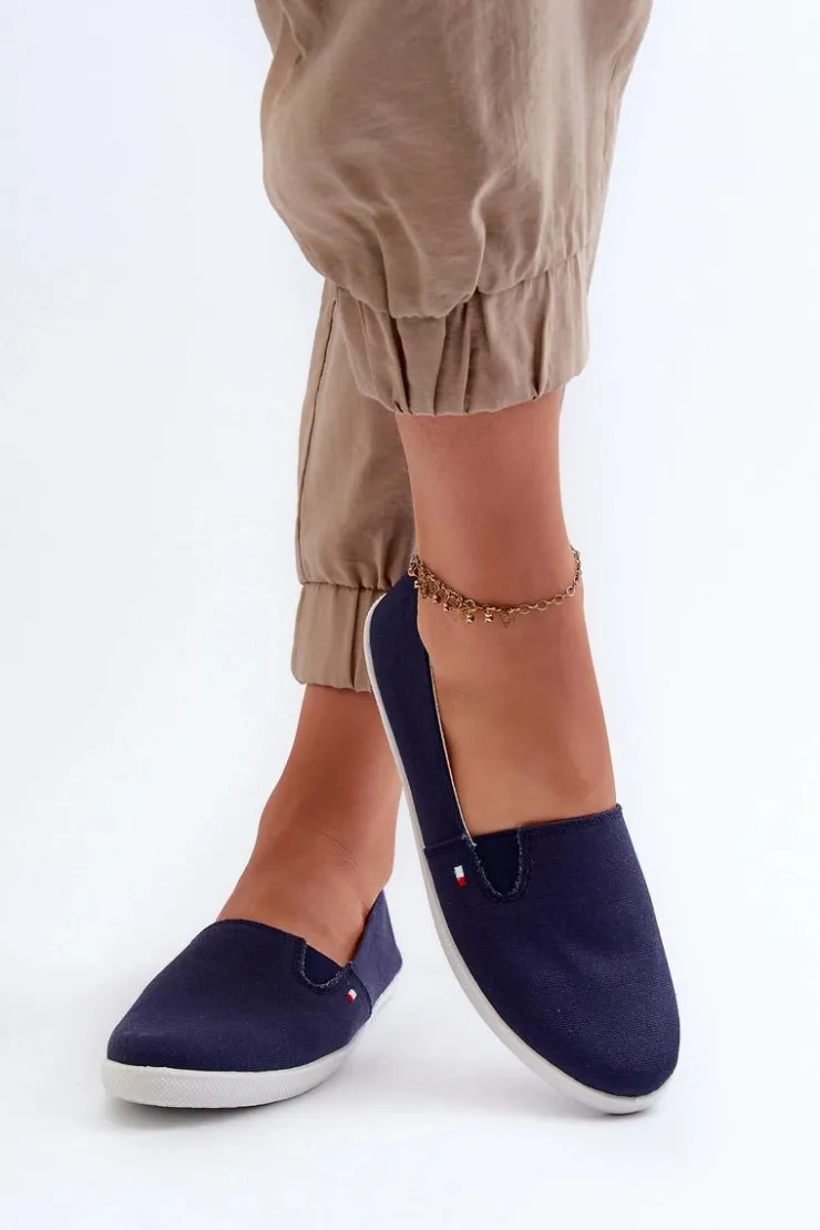 Evento Trampki Damskie Slip-On|Trampki Damskie Niskie*Tenisówki Trampki Slip-On Damskie Granatowe Adrancia Niebieski