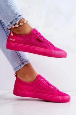 Damskie Big Star Shoes Trampki Ażurowe BIG STAR JJ274060 Różowe