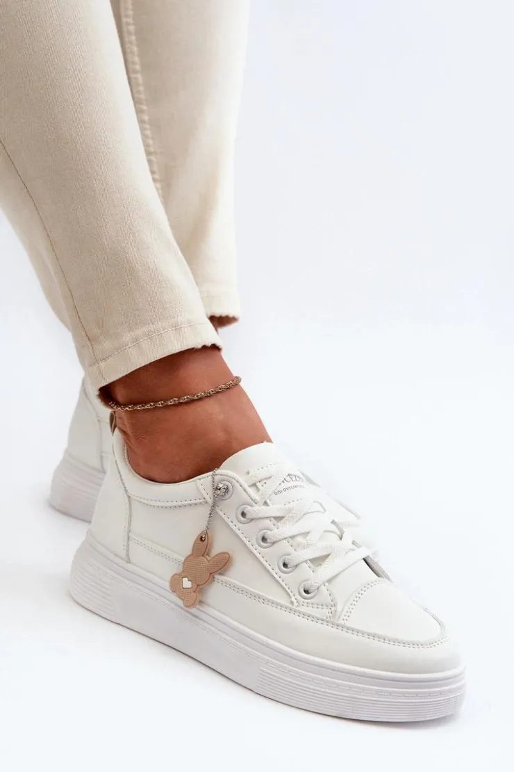 Buty damskie Vinceza Sneakersy Damskie*Trampki Buty Sportowe Damskie Na Platformie Z Ozdobą Białe Vinceza 13613