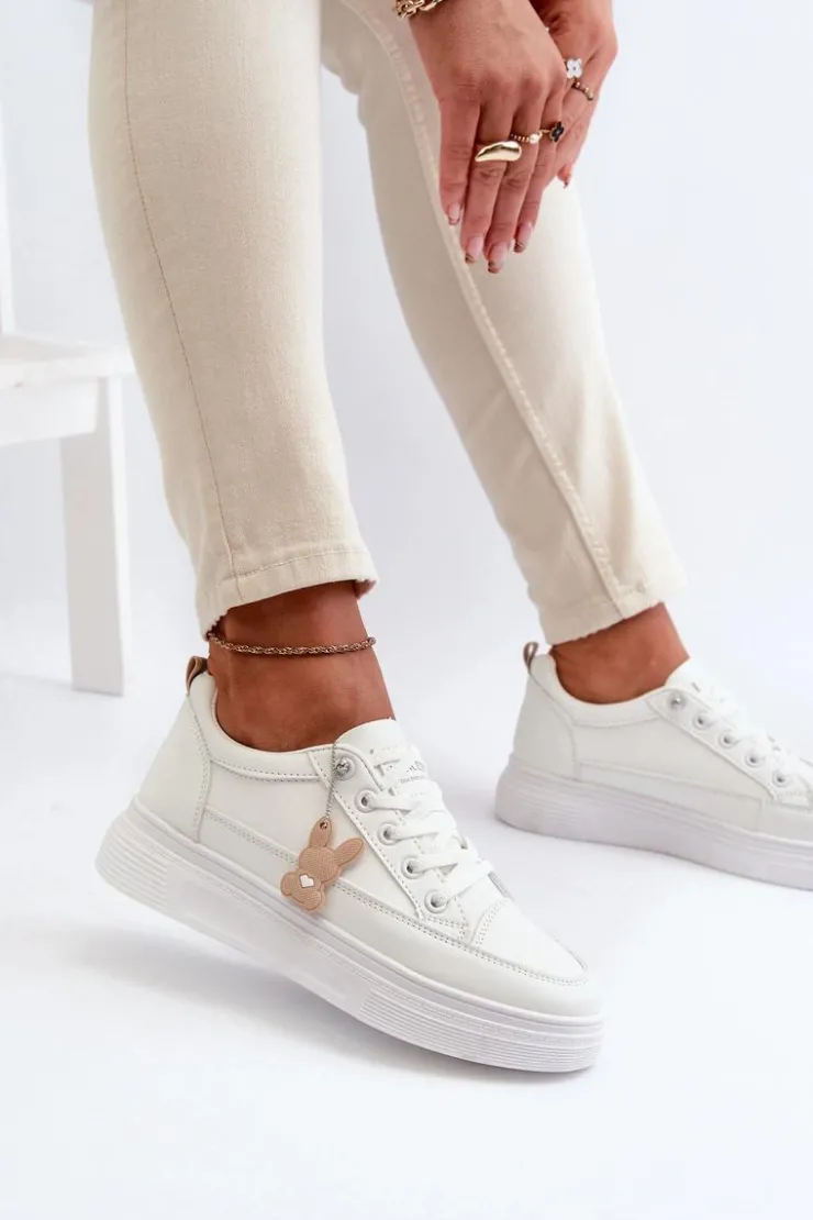 Buty damskie Vinceza Sneakersy Damskie*Trampki Buty Sportowe Damskie Na Platformie Z Ozdobą Białe Vinceza 13613