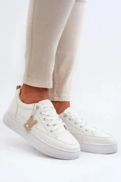 Buty damskie Vinceza Sneakersy Damskie*Trampki Buty Sportowe Damskie Na Platformie Z Ozdobą Białe Vinceza 13613