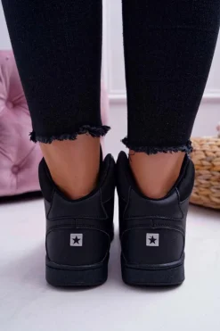 Hot Big Star Shoes Trampki Damskie Big Star Wysokie Czarne EE274211
