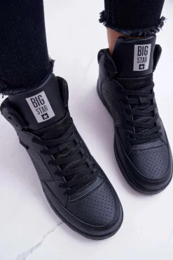 Hot Big Star Shoes Trampki Damskie Big Star Wysokie Czarne EE274211