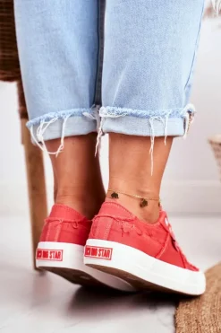 Clearance Big Star Shoes Trampki Damskie Big Star Czerwone DD274449