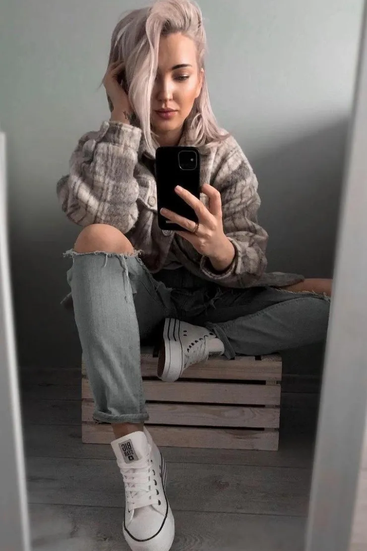 Hot Big Star Shoes Trampki Damskie Big Star Białe GG274013 Biały