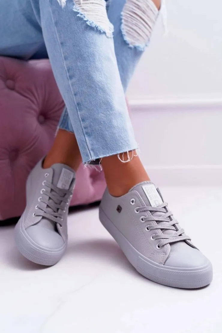 Damskie Big Star Shoes Trampki Damskie Big Star Jasnoszare EE274394