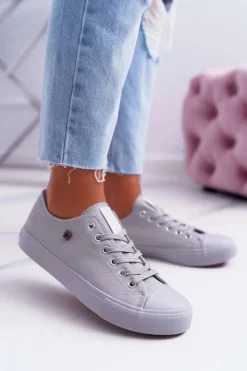 Damskie Big Star Shoes Trampki Damskie Big Star Jasnoszare EE274394