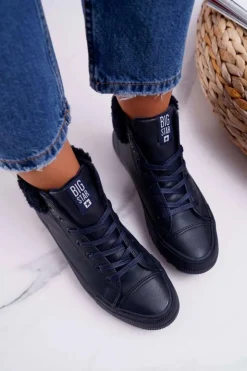 Big Star Shoes Trampki Ocieplane|Trampki Damskie Big Star*Trampki Damskie Big Star Wysokie Ocieplane Granatowe EE274147