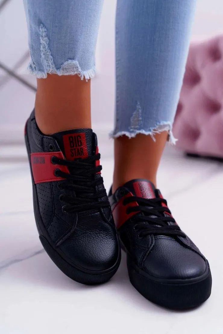 New Big Star Shoes Trampki Damskie Big Star Czarne EE274339