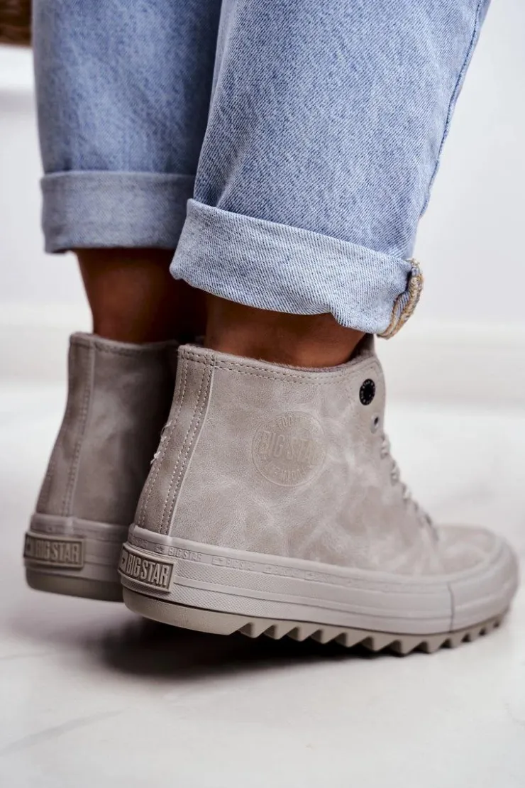 Big Star Shoes Trampki Ocieplane|Trampki Damskie Big Star*Trampki Damskie Big Star Wysokie Ocieplane Szare GG274070