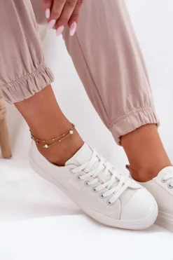 Big Star Shoes Trampki Damskie Big Star|Trampki Damskie Niskie*Trampki Damskie Big Star RR274730 Białe Biały