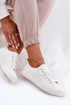 Big Star Shoes Trampki Damskie Big Star|Trampki Damskie Niskie*Trampki Damskie Big Star RR274730 Białe Biały